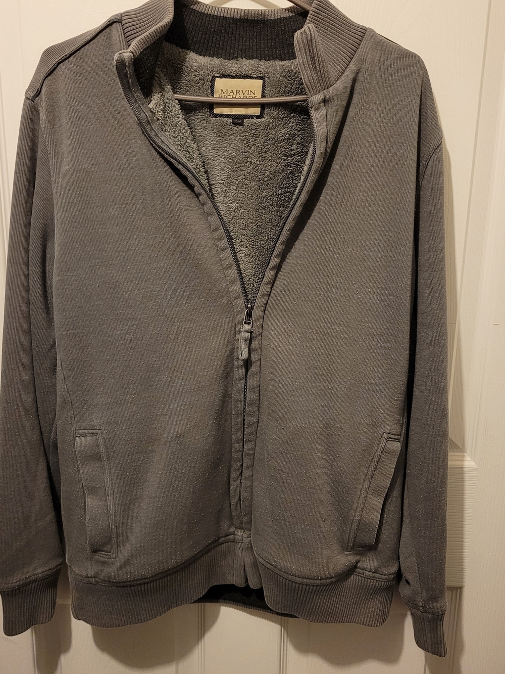 Marvin Richards Men's Charcoal Full-Zip Sherpa Hoodie